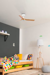 Ventilador de techo sin luz Faro Mini motor DC palas de madera blanco y madera Ø90cm 3 palas 33821 - vista alternativa