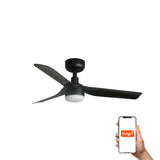 Ventilador de techo con luz Faro Mini Punt S LED negro mate 3 palas motor DC 2700-6000K Ø90cm 33822WT-1TW