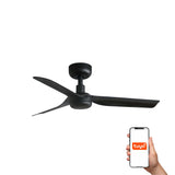 Ventilador de techo Faro Mini Punt S negro mate 3 palas motor DC Ø90cm 33822WT