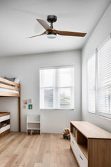 Ventilador de techo con luz Faro Mini motor DC palas de madera LED nogal 2700-6000K CCT Ø90cm 3 33823WT-1TW