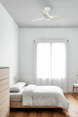 Ventilador de techo con luz Faro Hey motor DC LED blanco mate 2700-6000K CCT Ø90cm 3 palas 33824WT-1TW