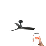 Ventilador de techo Faro Hey S negro mate 3 palas motor DC Ø90cm 33825WT