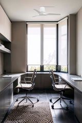 Ventilador de techo sin luz Faro Hey motor DC palas de madera blanco y madera Ø90cm 3 palas 33826