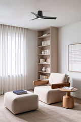 Ventilador de techo con luz Faro Hey motor DC palas de madera LED negro y madera 2700-6000K CCT 33827-1TW