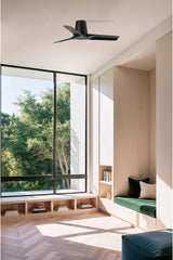 Ventilador de techo sin luz Faro Hey motor DC palas de madera negro y madera Ø90cm 3 palas 33827