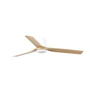 Ventilador de techo sin luz Faro Punt motor DC palas de madera blanco y madera Ø130cm 3 palas 33829