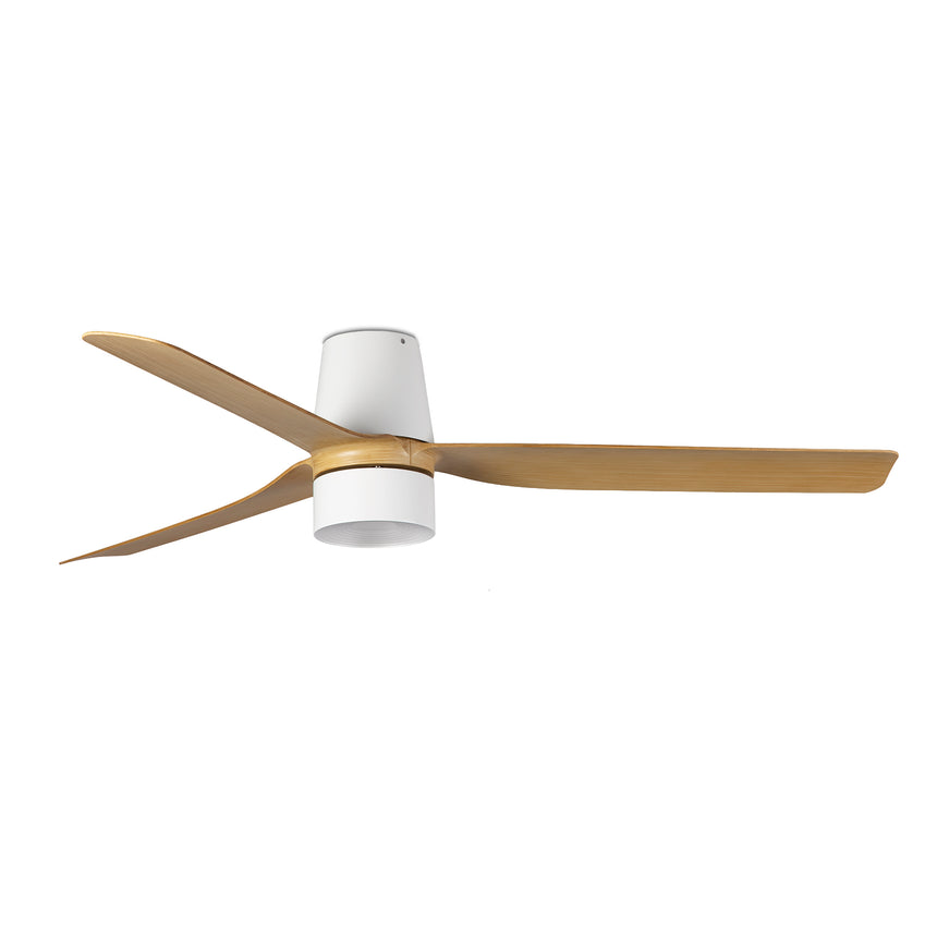 Ventilador de techo con luz Faro Punt Tub M Tek LED arce 3 palas motor DC 2700K Ø132cm 338293W