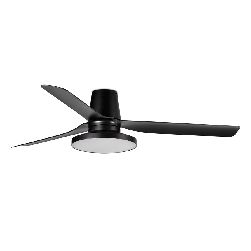 Ventilador de techo con luz Faro Punt Tub Tak M LED negro mate 3 palas motor DC 4000K Ø132cm 338302C
