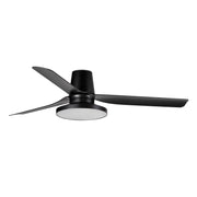 Ventilador de techo con luz Faro Punt Tub Tak M LED negro mate 3 palas motor DC 2700K Ø132cm 338302W — vista 1