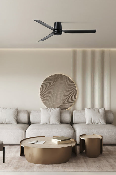Ventilador de techo sin luz Faro Punt motor DC Ø130cm 3 palas negro mate — ref. 33830 (2)