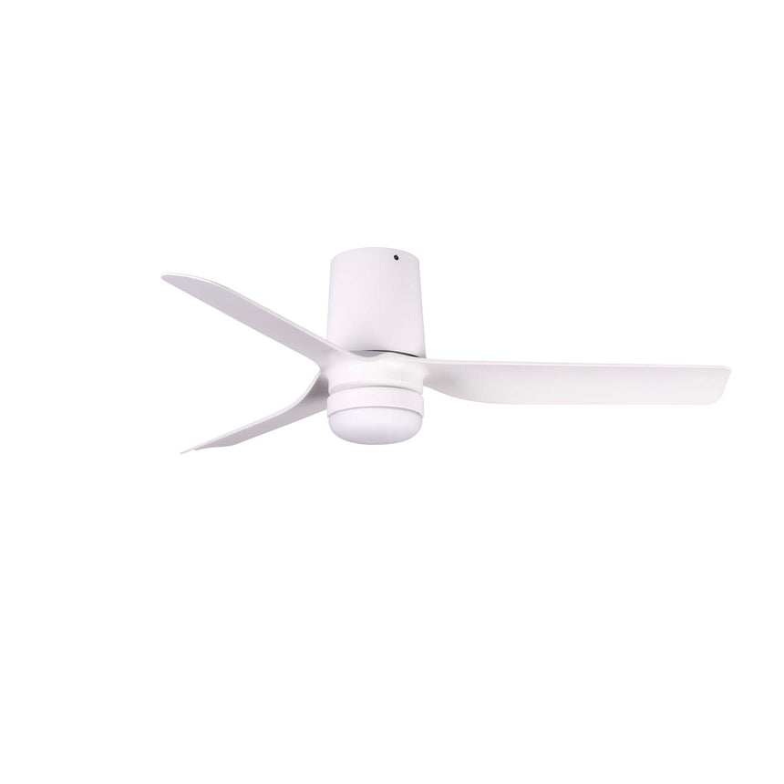 Ventilador de techo con luz Faro Mini Punt Tub S LED blanco mate 3 palas motor DC 2700-4000K Ø90cm 338321S