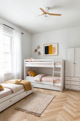 Ventilador de techo con luz Faro Mini motor DC LED arce 2700-6000K CCT Ø90cm 3 palas 33833-1TW