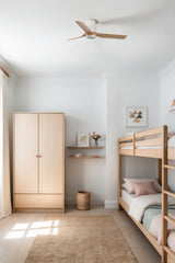 Ventilador de techo sin luz Faro Mini motor DC palas de madera blanco y madera Ø90cm 3 palas 33833