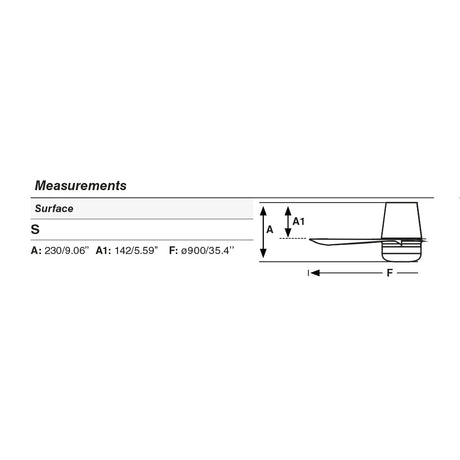 Medidas y dimensiones Faro Mini Punt Tub S LED negro mate 338341S (cm)