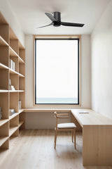 Ventilador de techo sin luz Faro Mini motor DC negro mate Ø90cm 3 palas 33834