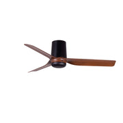 Ventilador de techo sin luz Faro Mini motor DC palas de madera nogal Ø90cm 3 palas 33835
