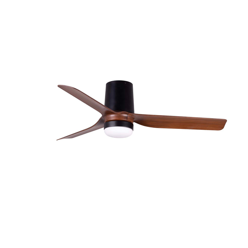Ventilador de techo con luz Faro Mini Punt Tub S LED nogal 3 palas motor DC 2700-4000K Ø90cm 33835WT1S