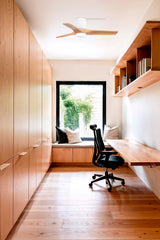 Ventilador de techo con luz Faro Heywood motor DC palas de madera LED pino 2700-6000K CCT Ø90cm 3 33836-1TW