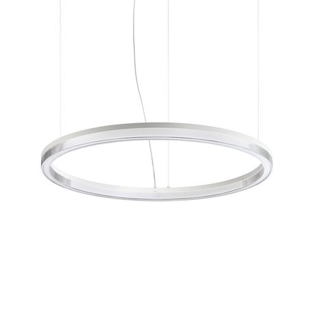 Lámpara colgante Ideal Lux Crown blanco cristal LED 43W Ø80cm 339146