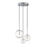 Lámpara colgante Ideal Lux Equinoxe cromo cristal 3 luces 6W Ø42cm 339696