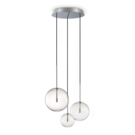 Lámpara colgante Ideal Lux Equinoxe cromo cristal 3 luces 6W Ø42cm 339696