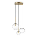 Lámpara colgante Ideal Lux Equinoxe latón cristal 3 luces 6W Ø42cm 339702