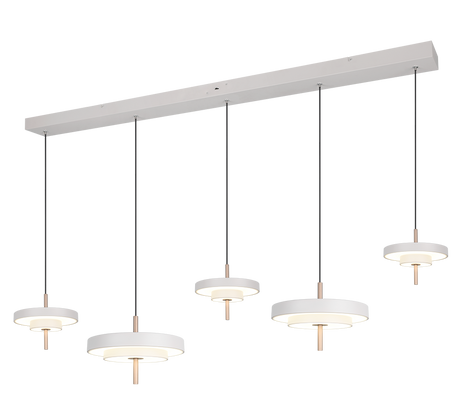 Lámpara de techo colgante Trio Keaton LED gris cálido 150cm 340210576