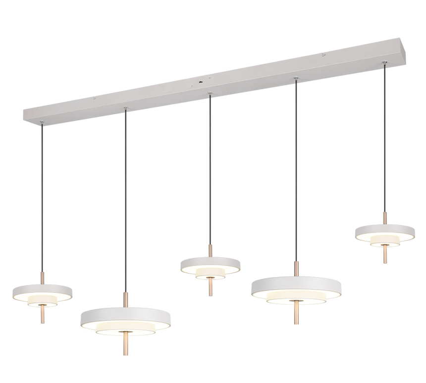 Lámpara de techo colgante Trio Keaton LED gris cálido 150cm 340210576