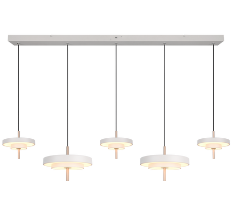 Lámpara de techo colgante Trio Keaton LED gris cálido 150cm 340210576