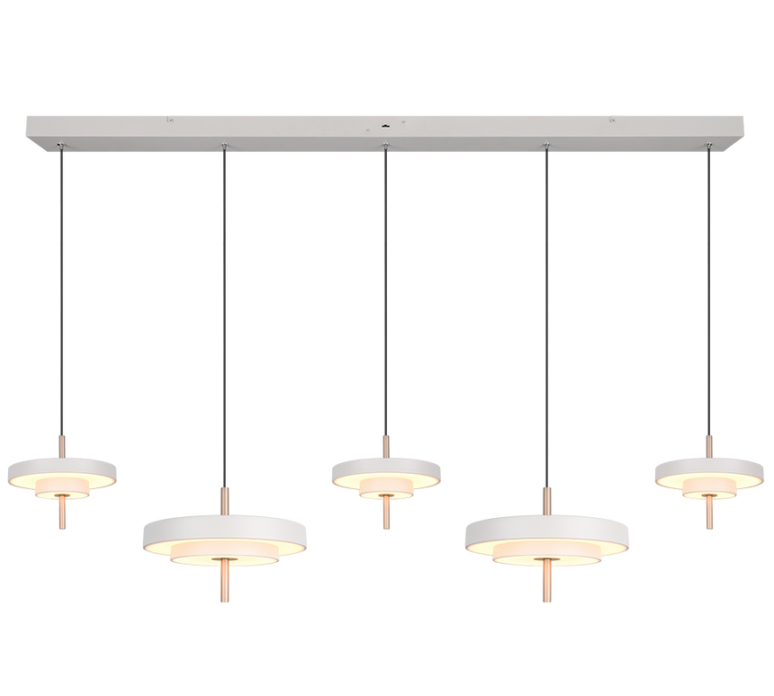 Lámpara de techo colgante Trio Keaton LED gris cálido 150cm 340210576