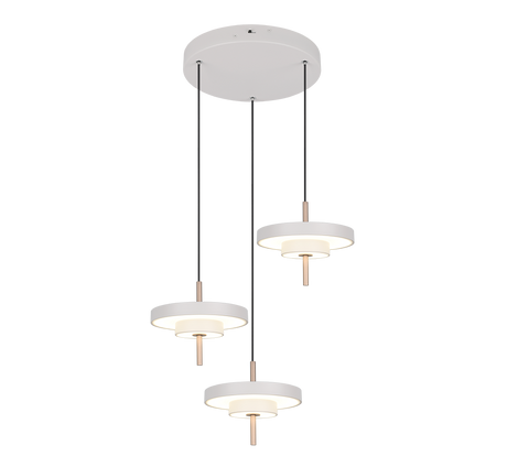 Lámpara de techo colgante Trio Keaton LED gris cálido 150cm 340230376