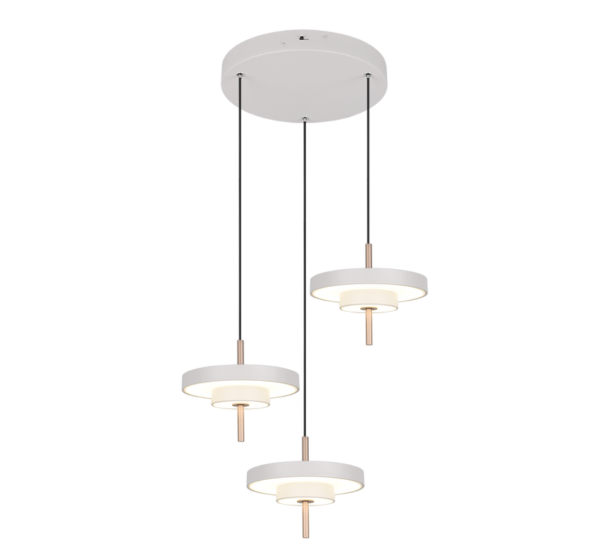 Lámpara de techo colgante Trio Keaton LED gris cálido 150cm 340230376