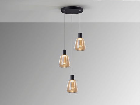 Lámpara de techo colgante Schuller Carisa 3 luces negro - vista 2