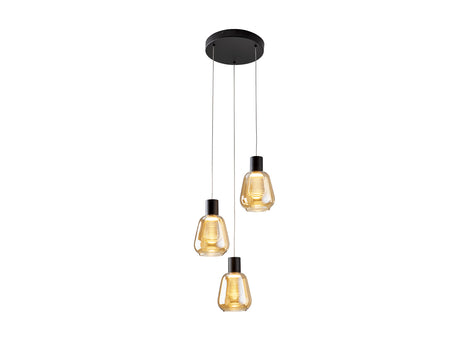 Lámpara de techo colgante Schuller Carisa 3 luces negro - vista 3
