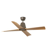 Ventilador de techo sin luz Faro Typhoon motor DC palas de madera arce IP44 Ø127cm 4 palas 34106