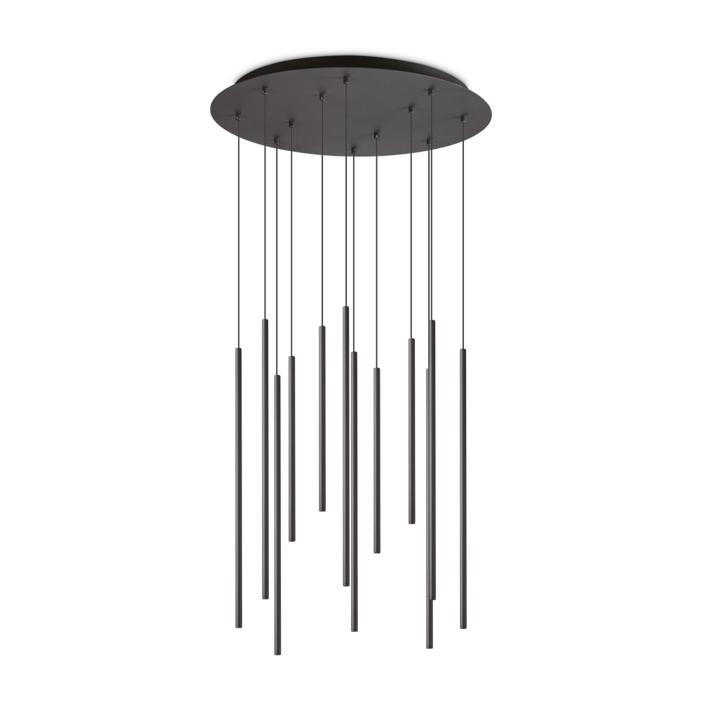 Lámpara colgante Ideal Lux Look negro LED 12 luces 19W Ø60cm 341095
