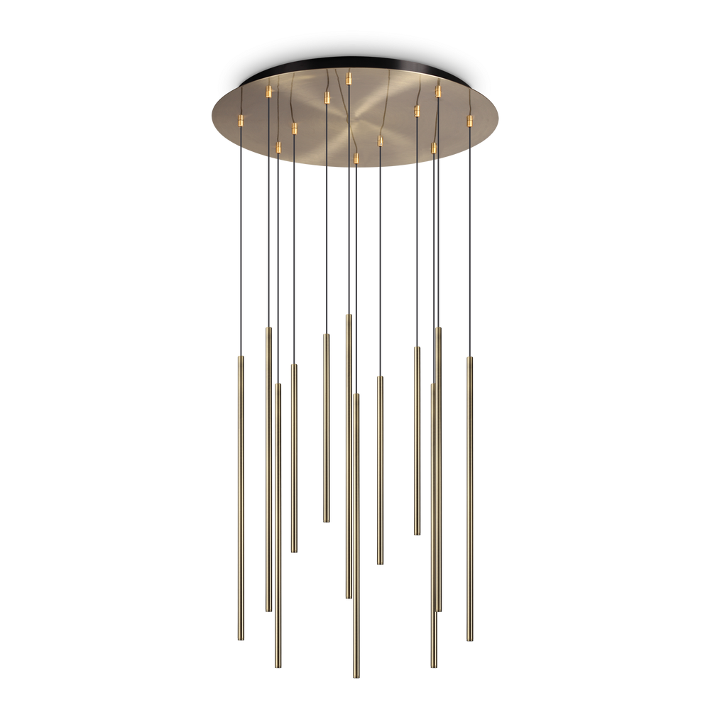 Lámpara colgante Ideal Lux Look latón LED 12 luces 19W Ø60cm 341101