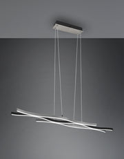 Lámpara de techo colgante Trio Blaze LED brushed aluminium 150cm 341210305