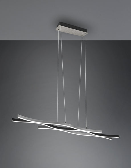 Lámpara de techo colgante Trio Blaze LED brushed aluminium 150cm 341210305