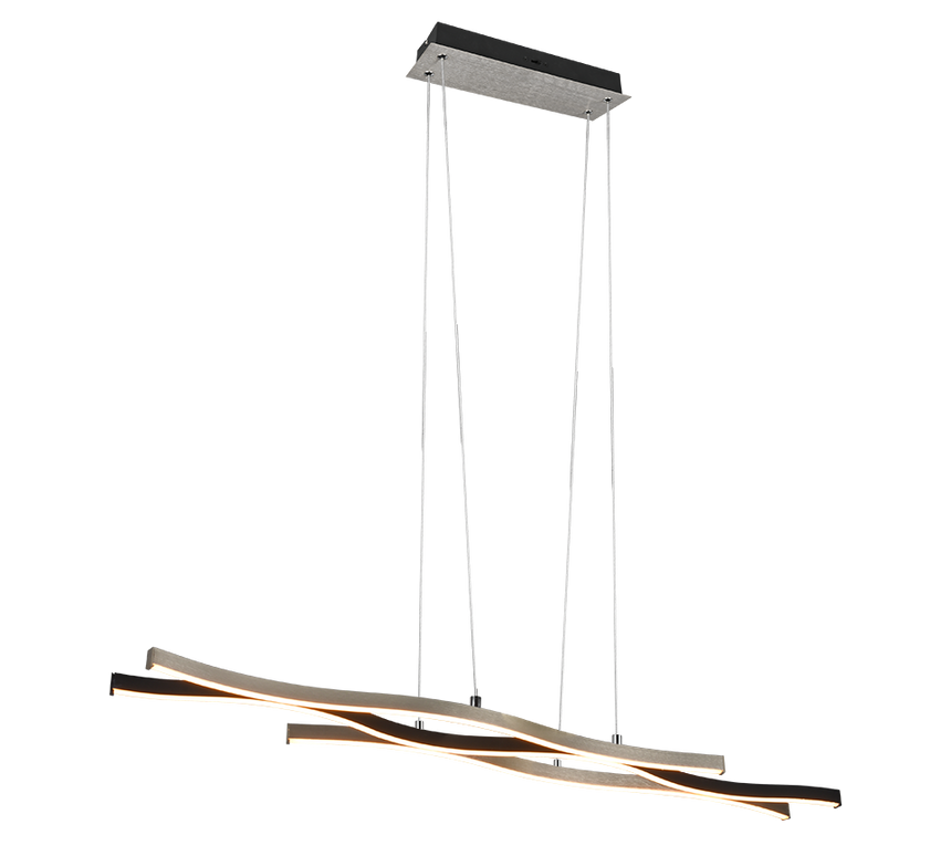 Lámpara de techo colgante Trio Blaze LED brushed aluminium 150cm 341210305