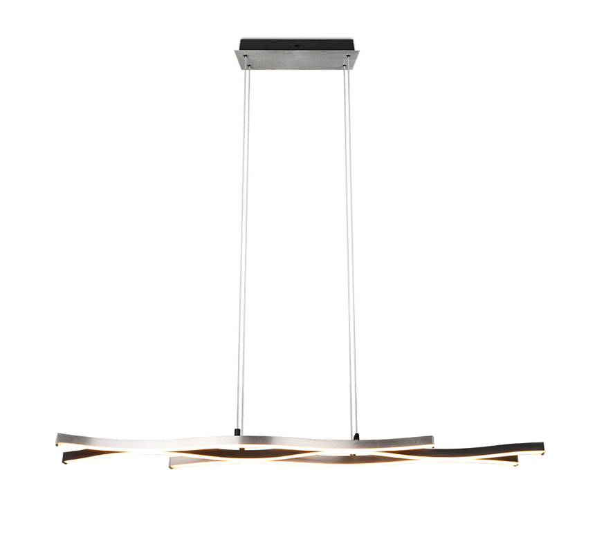 Lámpara de techo colgante Trio Blaze LED brushed aluminium 150cm 341210305