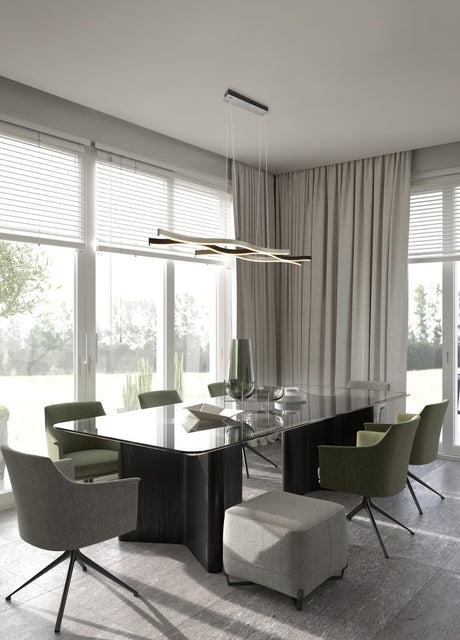 Lámpara de techo colgante Trio Blaze LED brushed aluminium 150cm 341210305