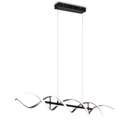Lámpara de techo colgante Trio Sequence LED aluminio pulido regulable 150cm 341810205