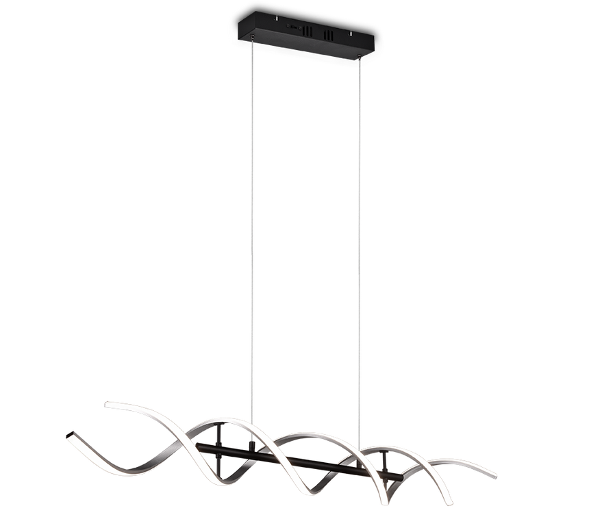 Lámpara de techo colgante Trio Sequence LED aluminio pulido regulable 150cm 341810205