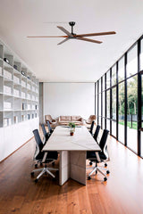 Ventilador de techo sin luz Faro Bigwood motor DC palas de madera nogal oscuro Ø200cm 5 palas 34190 - vista alternativa