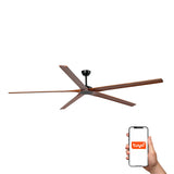 Ventilador de techo Faro Bigwood 24 XXL nogal oscuro 5 palas motor DC Ø240cm 34192WT