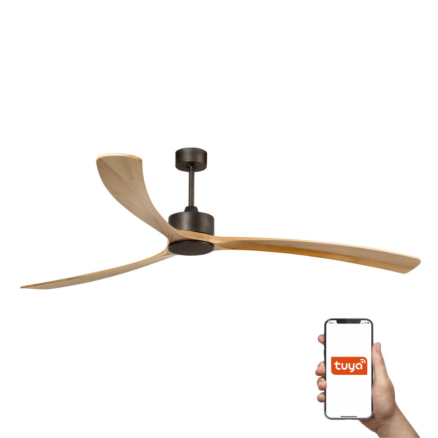 Ventilador de techo Faro Kauai XXL pino 3 palas motor DC Ø233cm 34200AWT
