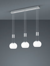 Lámpara de techo colgante Trio Madison LED níquel mate 3000K 150cm 342010307