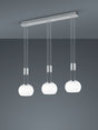 Lámpara de techo colgante Trio Madison LED níquel mate 3000K 150cm 342010307