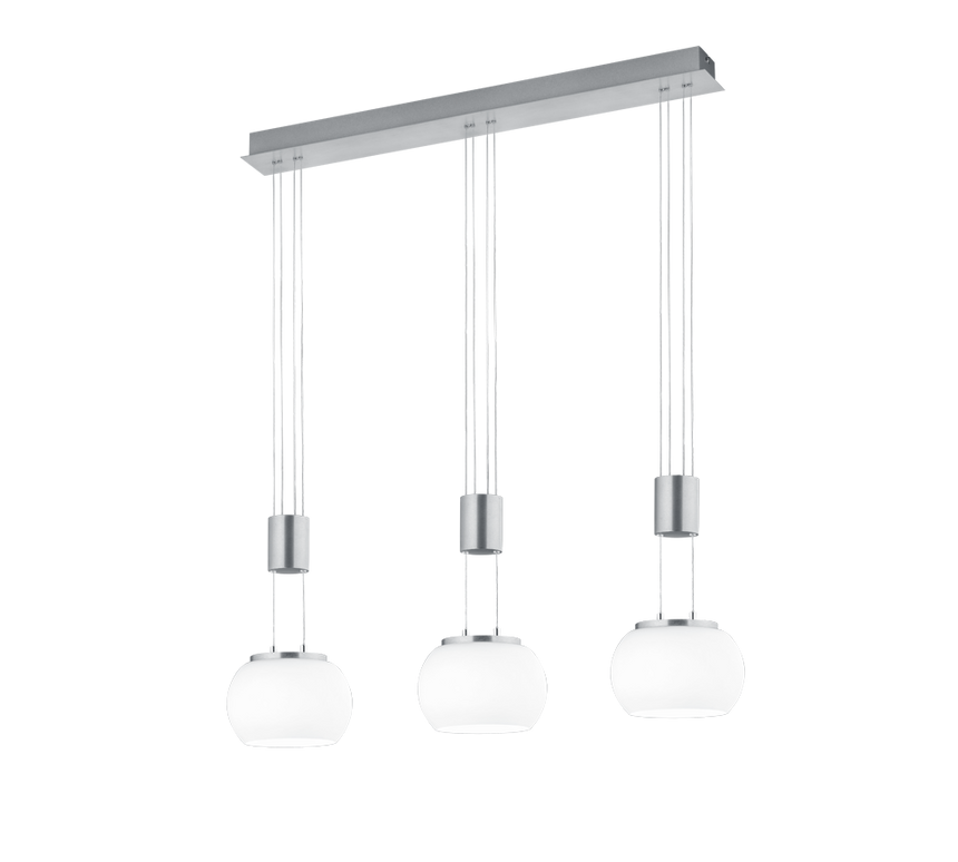 Lámpara de techo colgante Trio Madison LED níquel mate 3000K 150cm 3